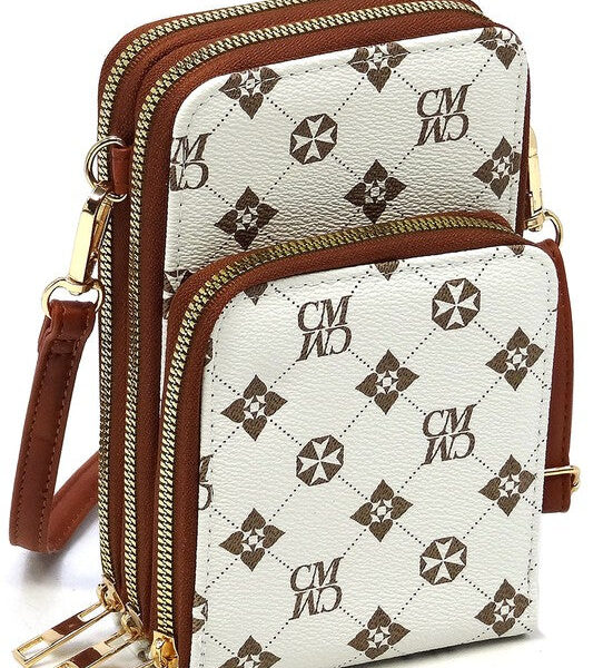 Monogrammed Crossbody Bag Cell Phone Purse